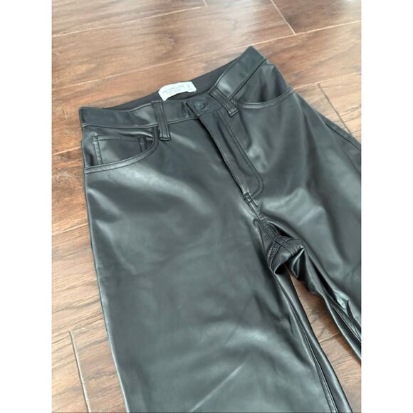 NEW Abercrombie & Fitch High Rise 90s Relaxed Vegan Leather Pant 27 - Picture 6 of 8